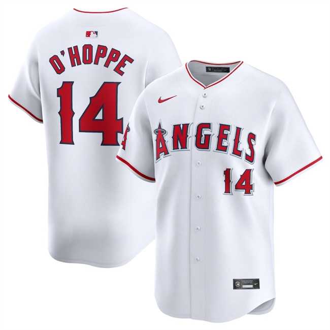 Men's Los Angeles Angels #14 Logan O'Hoppe White Home Limited Stitched Baseball Jersey Dzhi,We sell and wholesale Men's Los Angeles Angels #14 Logan O'Hoppe White Home Limited Stitched Baseball Jersey Dzhi on line form chian!